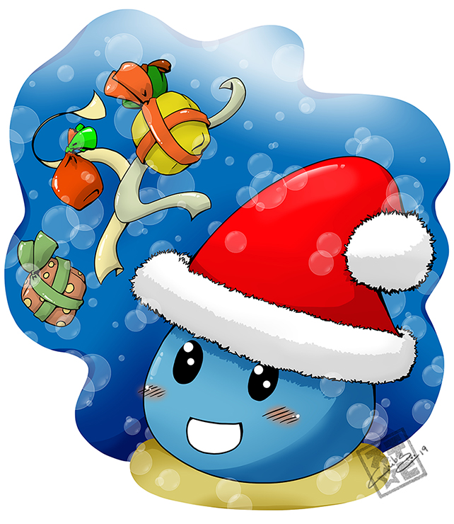 #christmas is only days away now, but here in Switzerland the #weather is too warm for a white #xmas. How about you, will you get a nice #snow covered landscape for xmas? Snow or not, Plopp is excited for its presents 🥛🍪🎅🎁 #indiegame #indiedev #gamedev Drawing by @Chibs8D