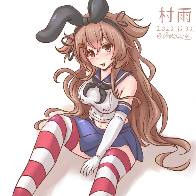 島風服の村雨ちゃんです。#艦これ版深夜の真剣お絵描き60分一本勝負  #村雨#艦これ版真剣お絵描き60分一本勝負_20221222 