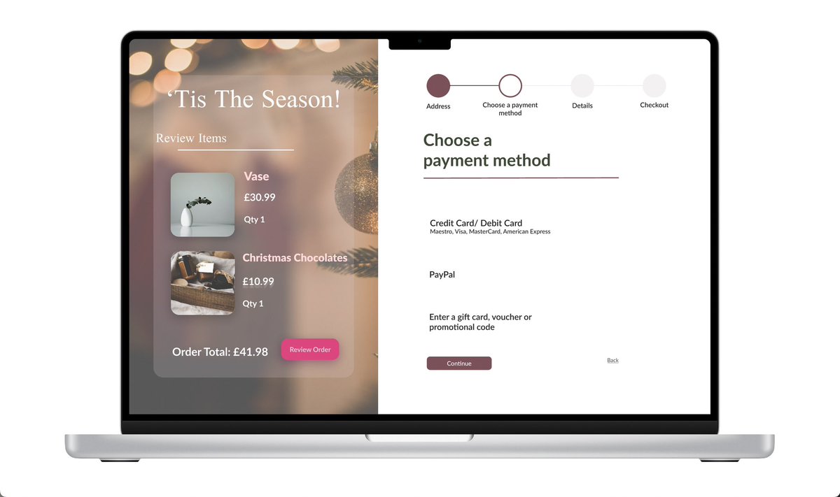 Prajakttta's tweet photo. #DailyUI @DailyUI 
Challenge 002 :: Credit card checkout

🎄CHRISTMAS THEMED PAGE🎄

❄️ Christmas colour palette used : 
        ✨ E2E8F6
        ✨ 404A38 
        ✨ 7B5159
        ✨ DECED4

#Christmas #ChristmasTree #uidesign #uxdesign #UIUXDesigner #Leicester https://t.co/ea9URI2276