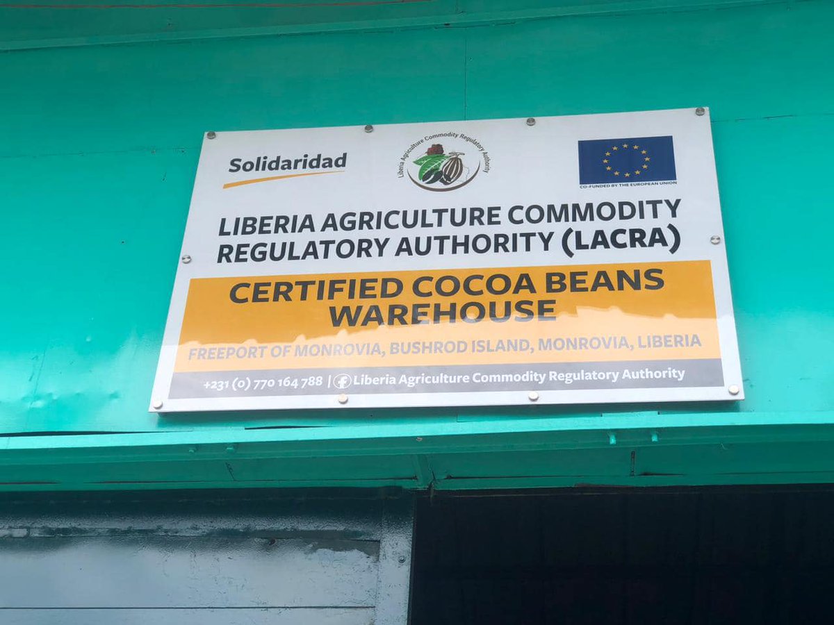 Solidaridad_wa's tweet photo. With funding from the #EUinLiberia, @Solidaridad_wa & the Liberia Agriculture Commodity Regulatory Authority refurbished a warehouse at the Freeport of Monrovia in #Liberia. The facility, which has the capacity to hold up to 200 metric tonnes of cocoa, will serve cocoa exporters. https://t.co/L8OIYnYldB