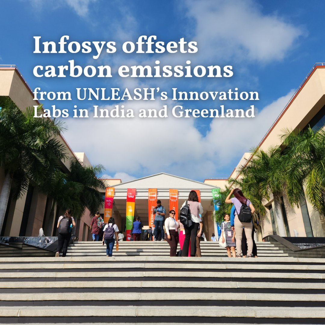 UNLEASHlab's tweet photo. As part of its continued efforts to create a sustainable world, @Infosys has offset the carbon emissions of #UNLEASHIndia and #UNLEASHGreenland. Approx 1,060 tCO2e, primarily from participant travel, food, and goods and services procurement, were offset from these two events. https://t.co/UXhWjecLpl