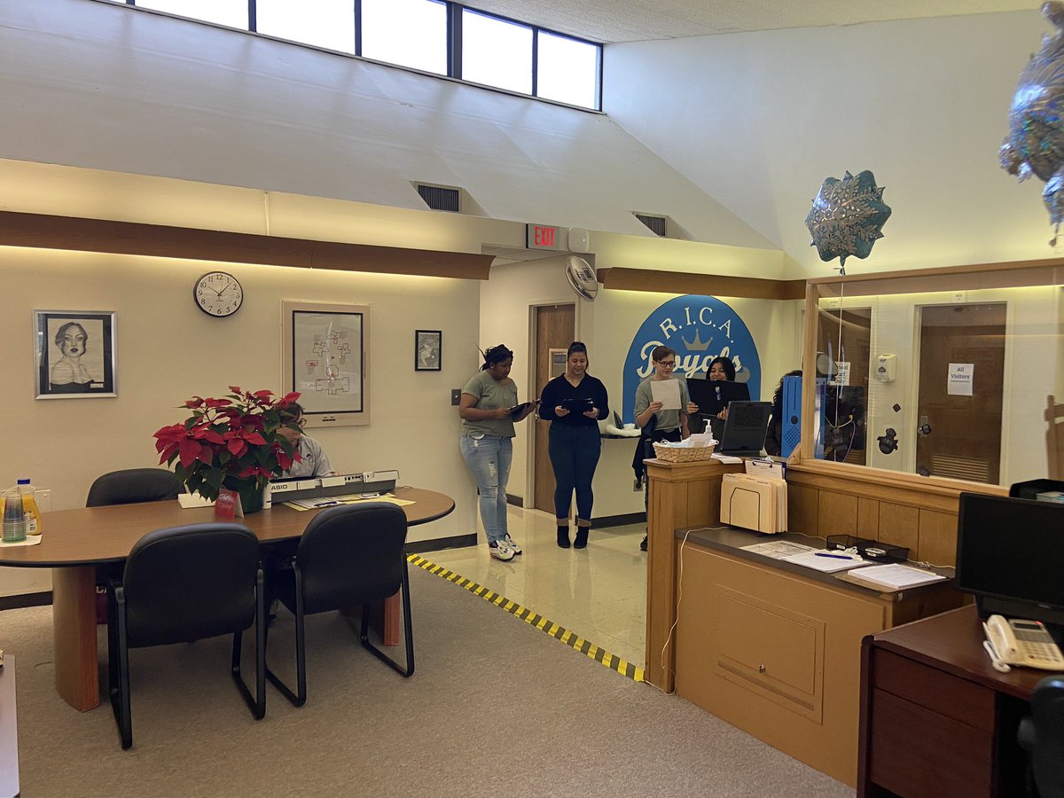 RICARoyals's tweet photo. Parent coffee and Choral performance in the main office! Happy last day before before break! @MCPS @mcpsequityteam @MCPSLeaderDev https://t.co/7E7hcs4KsZ