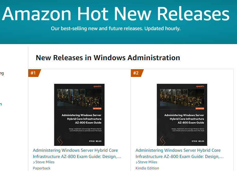 FutureIsCloudy's tweet image. Grab my #AZ800 #ExamGuide
#WindowsServerHybridAdministratorAssociate
#SkillUp for the #MicrosoftCloudPartnerProgram
#QualifyingExam #MCPP #SolutionsPartner #Competencies #1 Amazon New Release
