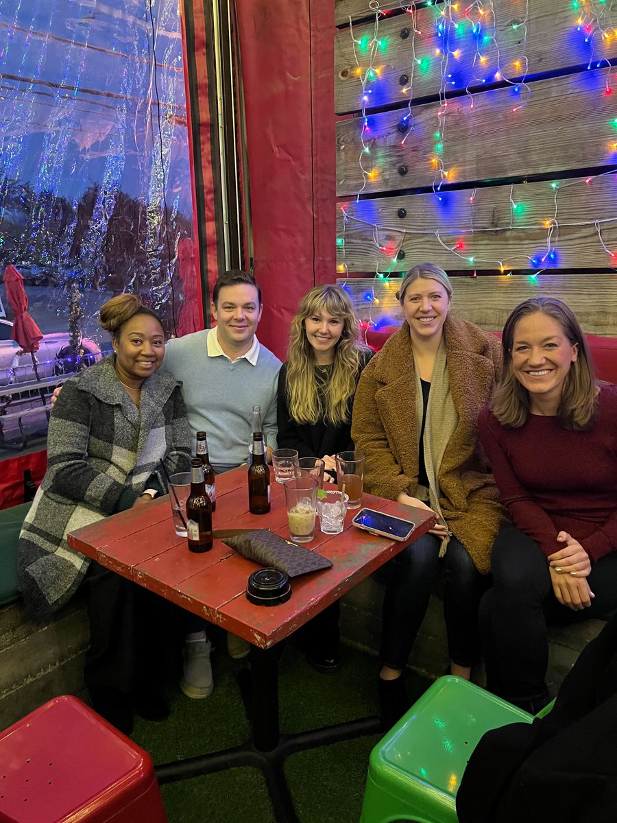 5/5 members of #teamfinance recommend colored light vibes for Happy Hour! Cheers y’all!