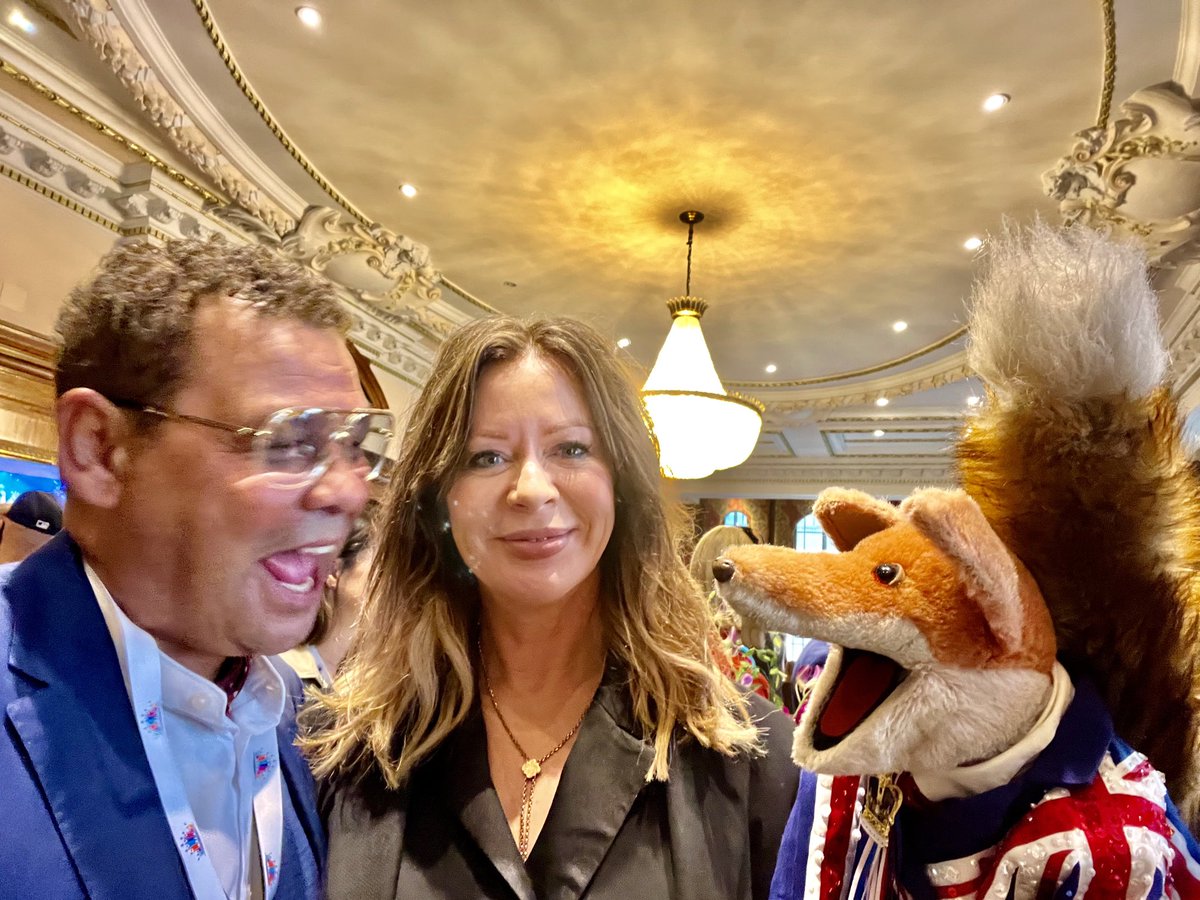 CCfunkandsoul's tweet photo. Basil myself and Mrs Charles with Basil Brush at the late queens platinum jubilee https://t.co/Fp5g0KR2Wa
