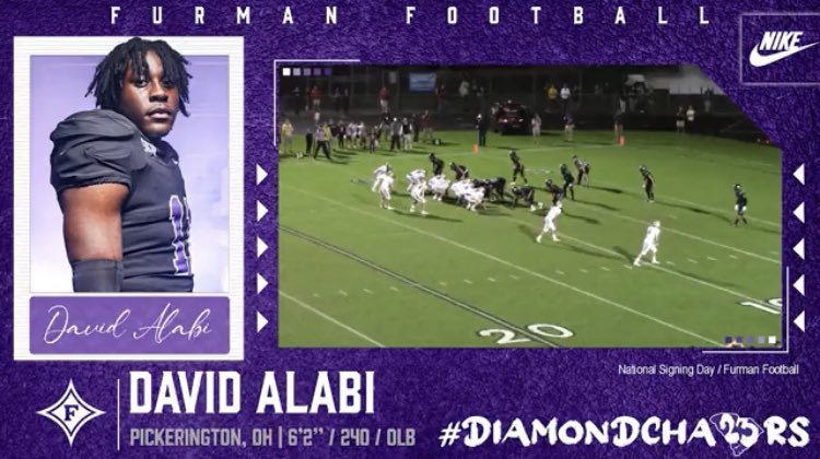 Pickerington, OH ➡️ Akron, OH

Congratulations to <a href="/jonasmann_/">Jonas Mann</a> for signing to play at <a href="/ZipsFB/">Akron Football</a> !

Pickerington, OH ➡️ Greenville, SC

Congratulations to <a href="/davidalabi22/">David Alabi🇳🇬</a> for signing to play at <a href="/PaladinFootball/">Furman Football</a> !

#WeArePN