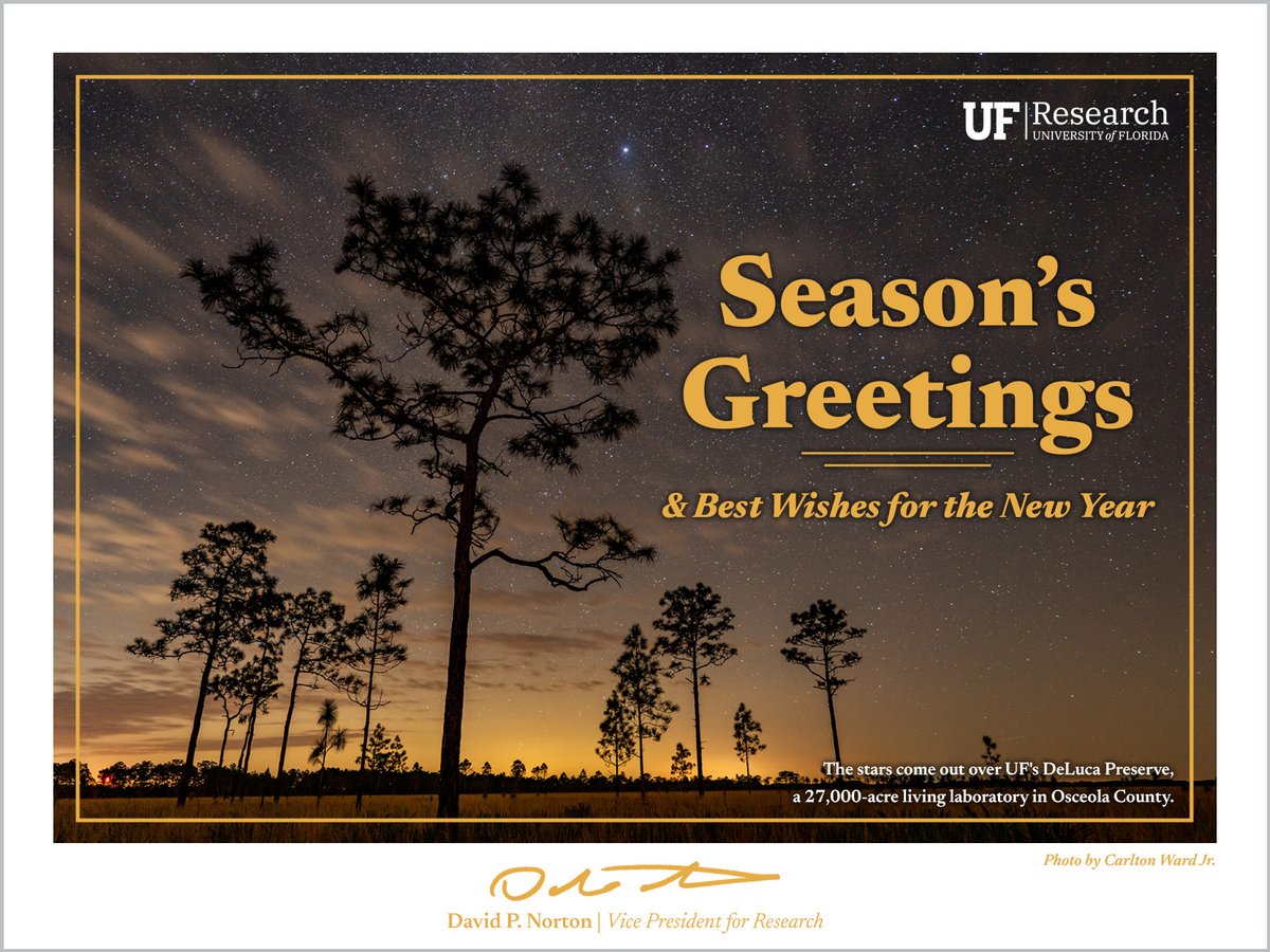 University of Florida Research (@ufexplore) on Twitter photo Season's Greetings from <a href="/DrDavidNorton/">Dr. David P. Norton</a>, our Vice President for Research. Have a safe and wonderful holiday season! Season's Greetings from <a href="/DrDavidNorton/">Dr. David P. Norton</a>, our Vice President for Research. Have a safe and wonderful holiday season!
