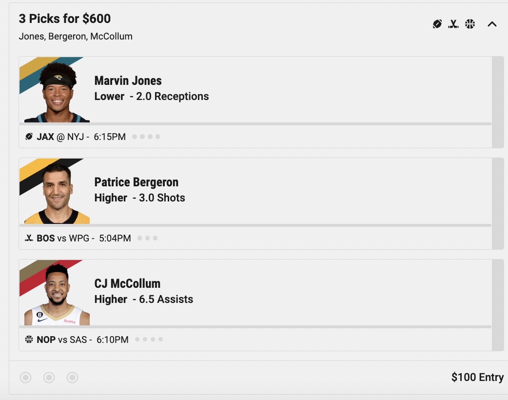 Little hedge on Jones w/ o1.5 receptions. He had 2 last game - that's the value in o1.5 and u2.0