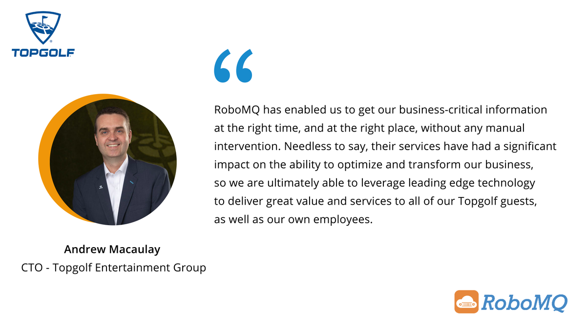 robomq's tweet photo. Hear from Andrew Macaulay, how RoboMQβs Hybrid Integration Platform( HIP) provided the glue to create back-office business processes that are so critical to its aggressive growth.
#Hire2Retire #RoboMQ #customersuccess #Topgolf #customertestimonial https://t.co/739IXE2Nht