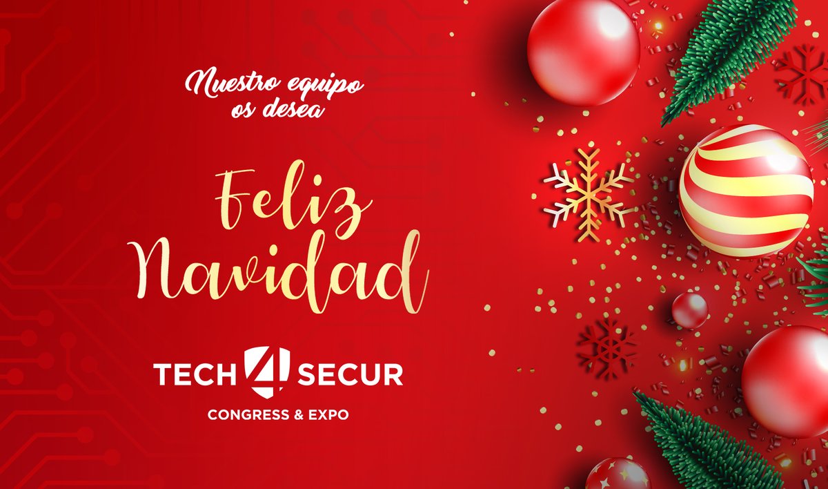 tech4secur's tweet photo. Un año más queremos agradeceros la confianza depositada y el apoyo que nos habéis dado.
¡#Tech4Secur os desea Feliz Navidad! 🎉 https://t.co/JftoxunMne