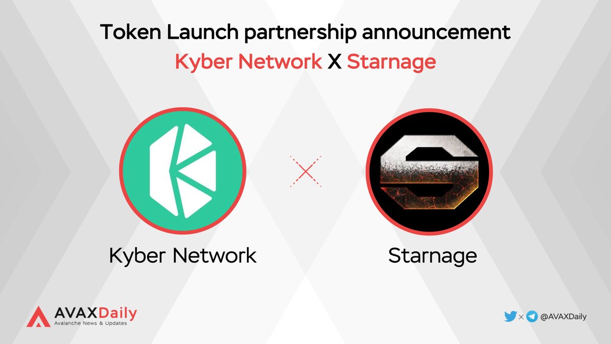 📢 Token Launch partnership announcement: <a href="/KyberNetwork/">Kyber Network</a> X <a href="/PlayStarnage/">Starnage 🔺</a>

👉Starnage players will be able to trade $PLASMA exclusively on #KyberSwap

#AVAX #Avalanche $AVAX
x.com/KyberNetwork/s…