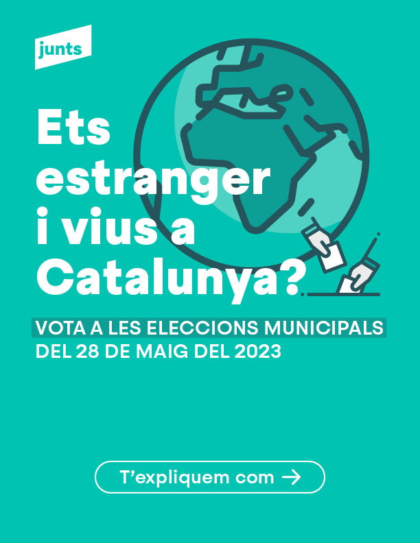 JuntsXCat's tweet photo. 🗳️ Ets estranger i vius a Catalunya? T'expliquem com ho has de fer per votar a les eleccions municipals del 2023.

🇬🇧🇫🇷🇮🇹🇩🇪 Ho pots consultar en diferents idiomes en aquest enllaç 👉🏽 https://t.co/jc5haOZ4cL https://t.co/YKWRvk8Qeq
