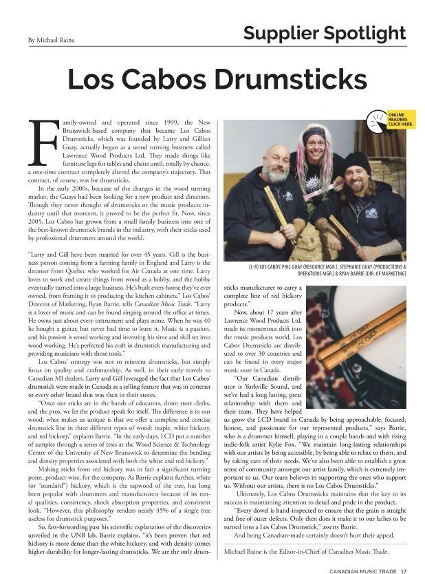 We are excited to be featured as the Supplier Spotlight in this month’s  issue of Canadian Music Trade Magazine! 🇨🇦🎶

<a href="/cdnmusictrade/">Canadian Music Trade</a>

#LCDArtistFam #drumsticks #drumsdrumsdrums #drumlife #drums #drummer #drum #drumming #drumset #drumkit #drumlove #drumsdaily