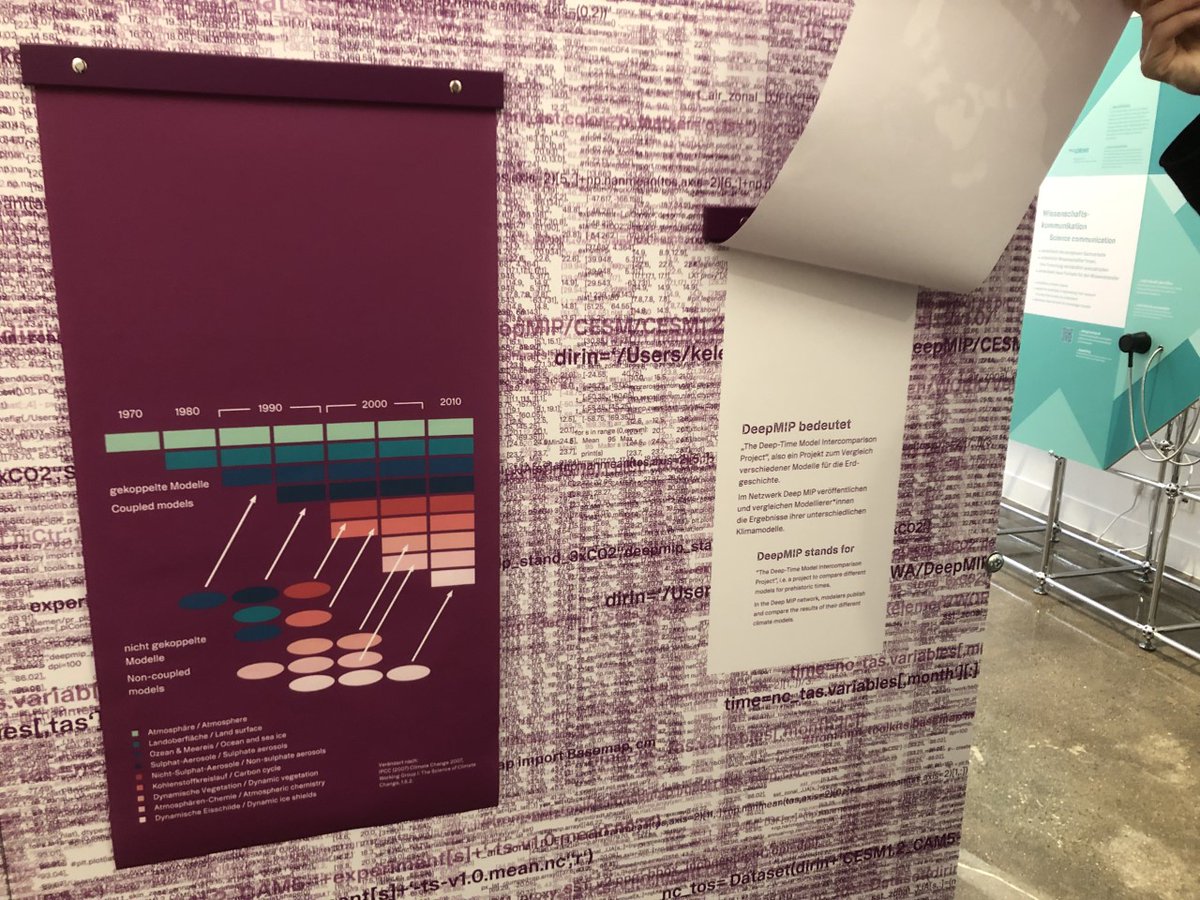 This new exhibition at the Senckenberg museum in Frankfurt (en.wikipedia.org/wiki/Naturmuse…) includes text (and code!) related to the DeepMIP project (deepmip.org). Thanks to @sebsteinig for the photos.