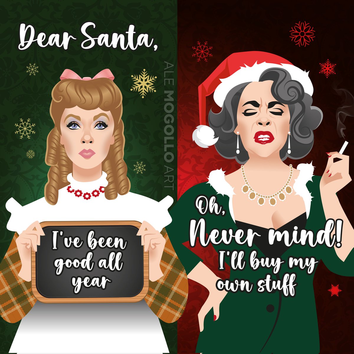 #Mood
Dear Santa, I've been good all year. Oh, never mind! I'll buy my own stuff.
#elizabethtaylor #littlewomen #whosafraidofvirginiawoolf #christmas #santa #dearsanta #alejandromogolloart