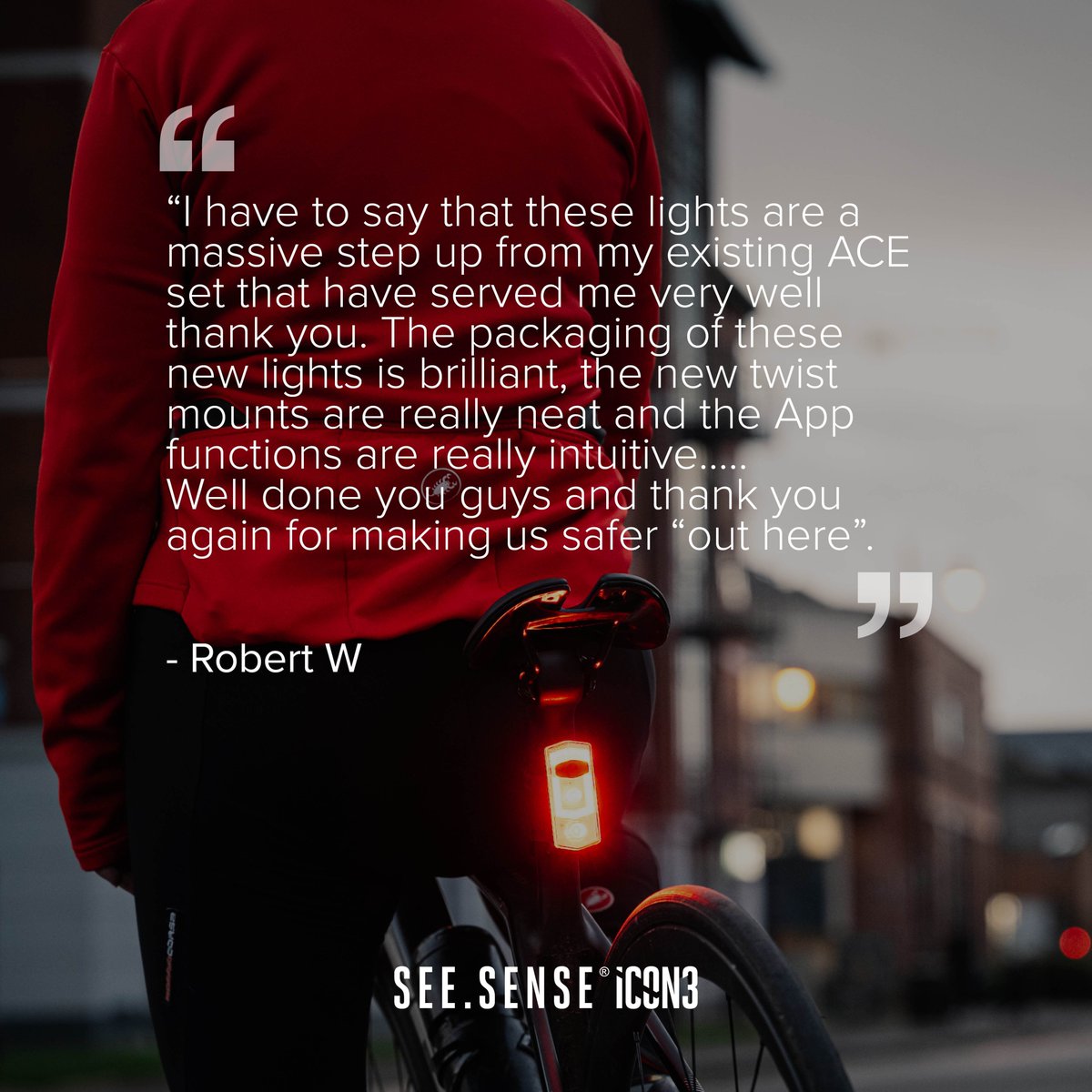 seesense_cc's tweet photo. "Well done you guys and thank you for again for making us safer ".

A big thank you to our customer Robert for sending us this excellent feedback of #ICON3, it really makes our day! https://t.co/MqNhmj7Om7