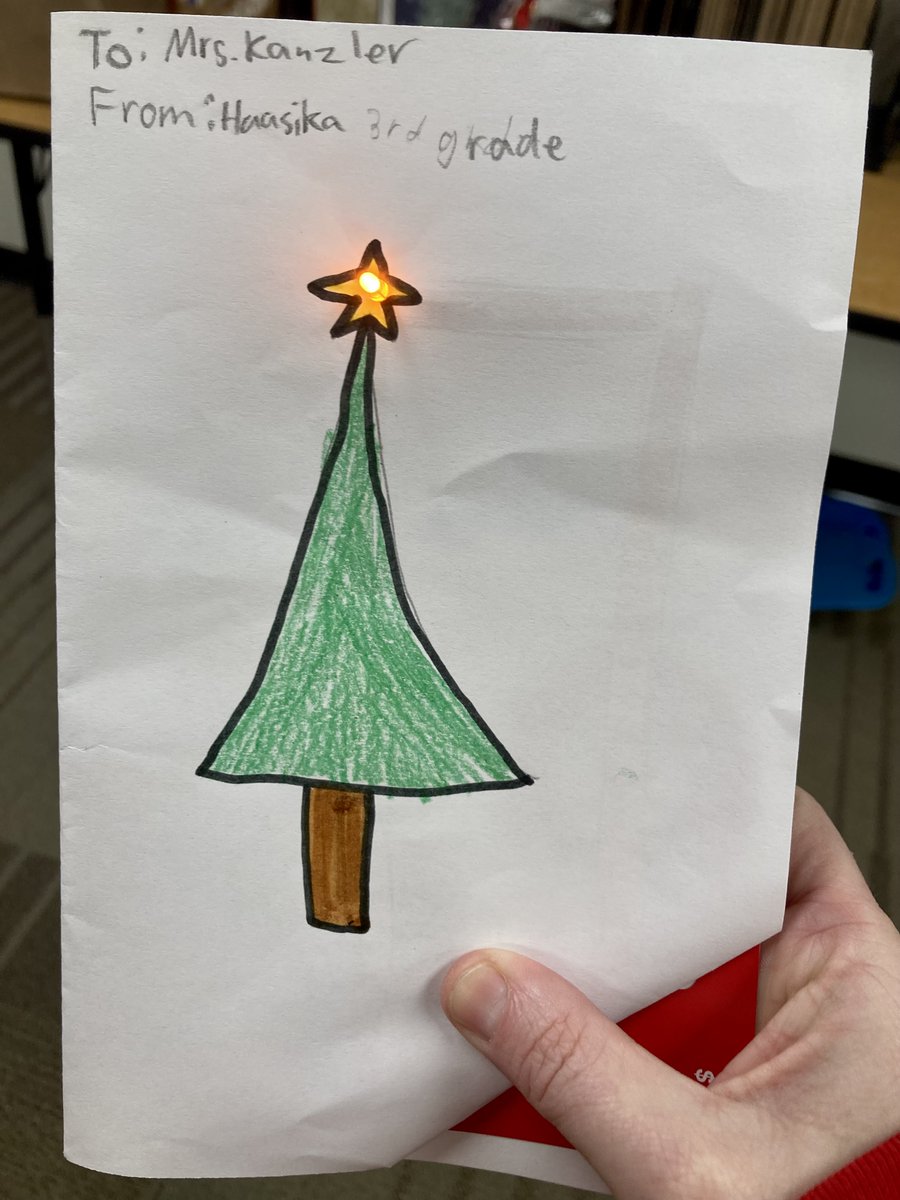 Bethanne Kanzler (@bethannekanzler) on Twitter photo One day of exploring the "LED light/battery/copper conductive tape" circuits in the classroom, and my friend created the best Christmas cards for all the teachers at our school. Best. Card. Ever. ❤️ <a href="/LiscanoElem/">Liscano Elementary School</a> <a href="/jadamseducator/">Jennifer Adams</a> #FISDElemGT #MADETOSHINE #LiscanoEXTRA5 #FISDQUEST One day of exploring the "LED light/battery/copper conductive tape" circuits in the classroom, and my friend created the best Christmas cards for all the teachers at our school. Best. Card. Ever. ❤️ <a href="/LiscanoElem/">Liscano Elementary School</a> <a href="/jadamseducator/">Jennifer Adams</a> #FISDElemGT #MADETOSHINE #LiscanoEXTRA5 #FISDQUEST