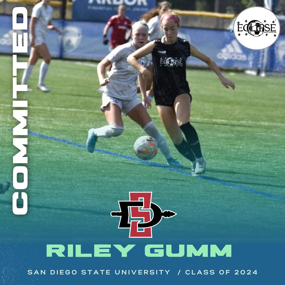 COMMITTED 

<a href="/ecnlgirls/">ECNL Girls</a> U17’s <a href="/RileyGumm/">Riley Gumm</a> has committed to play for <a href="/AztecWSoccer/">San Diego State Women's Soccer</a> in the <a href="/MountainWest/">Mountain West</a> 

Well done Riley 👏🏻 

#TheEclipseNation #ProvenPathway #GoAztecs