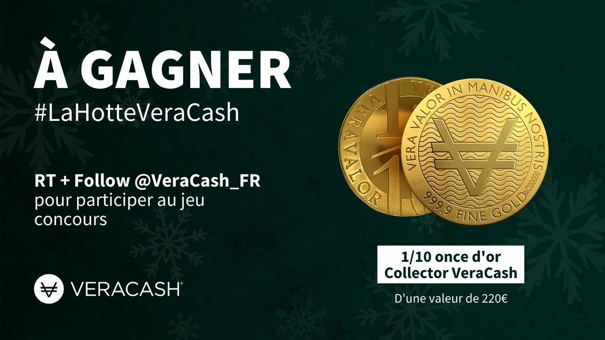 Veracash_FR's tweet photo. [CONCOURS N°3] On a le plaisir de vous présenter notre dernier concours de Noël, et pas des moindres !

Pour tenter votre chance de remporter ce jeton collector VeraCash : RT ce tweet avec le hashtag #LaHotteVeraCash et follow @VeraCash_FR

Tirage au sort le 29/12/2022 🤩 https://t.co/H4sX4oC3jg