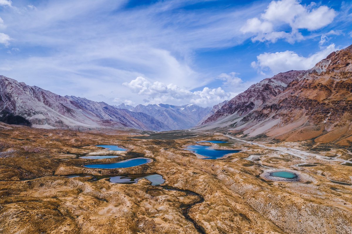 Vanishing lakes at Penzila 
#ladakh #zanskar #kargil #himalayas #arielphotography #landscapephotography #naturephotography
