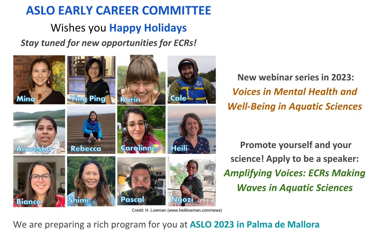 Happy holidays from the ASLO Early Career Committee #ASLO_ECC aslo.org/about-aslo/asl…! 

We hope to see you on our Amplifying Voices webinars in 2023 aslo.org/amplifying-voi… and at our in-person events at #ASLO23 in Palma!