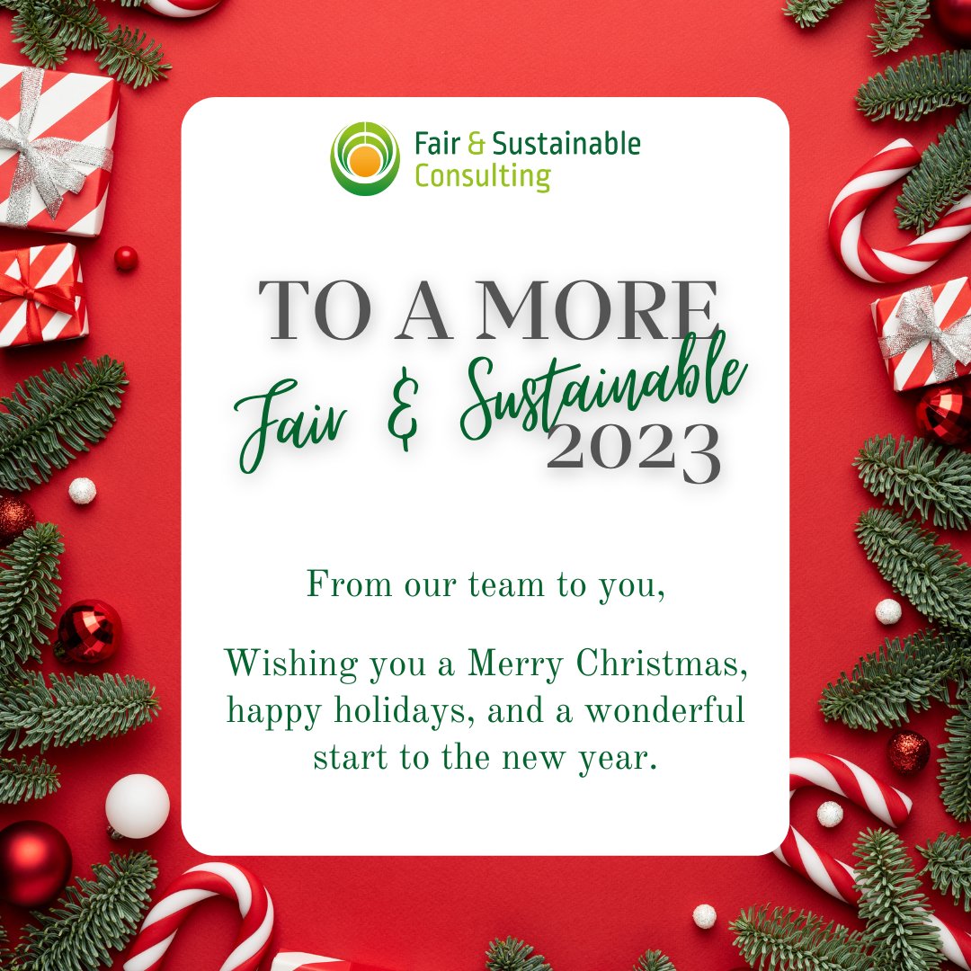 From the Fair &amp; Sustainable team in the Netherlands, Ethiopia, and Kenya – we wish all our associates, clients, partners, and your families, a wonderful Christmas and New Year ahead.
We look forward to finding new ways to collaborate towards our vision in 2023. 
#NewYear2023