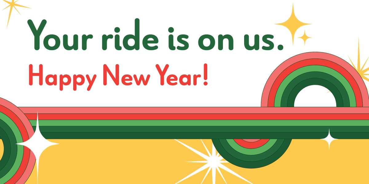 Riders will be able to ride all AC Transit buses free of charge, including local, Transbay, and Tempo lines, beginning 8pm on December 31st until 5am on January 1st. Learn more: bit.ly/3WgTgi1