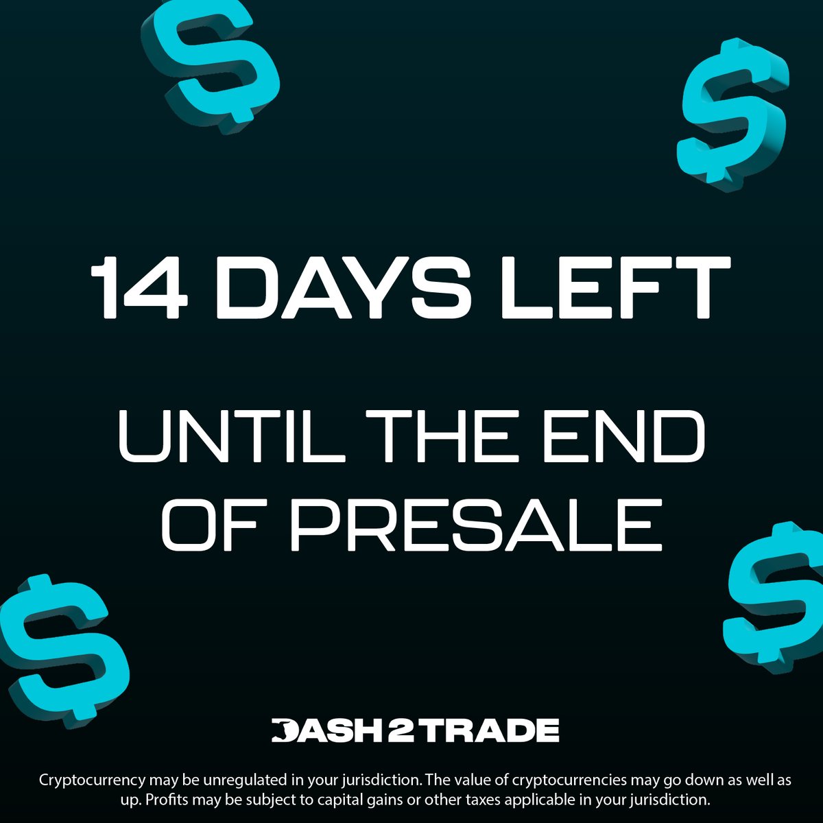 Dash 2 Trade (@dash2_trade) on Twitter photo 🚨PRESALE ENDING SOON🚨
⌛14 Days remaining until our presale ends⌛
First CEX launch will go live on Wednesday 11th Jan 2023!!
Buy $D2T now before the exchange listings🔽
dash2trade.com 🚨PRESALE ENDING SOON🚨
⌛14 Days remaining until our presale ends⌛
First CEX launch will go live on Wednesday 11th Jan 2023!!
Buy $D2T now before the exchange listings🔽
dash2trade.com
