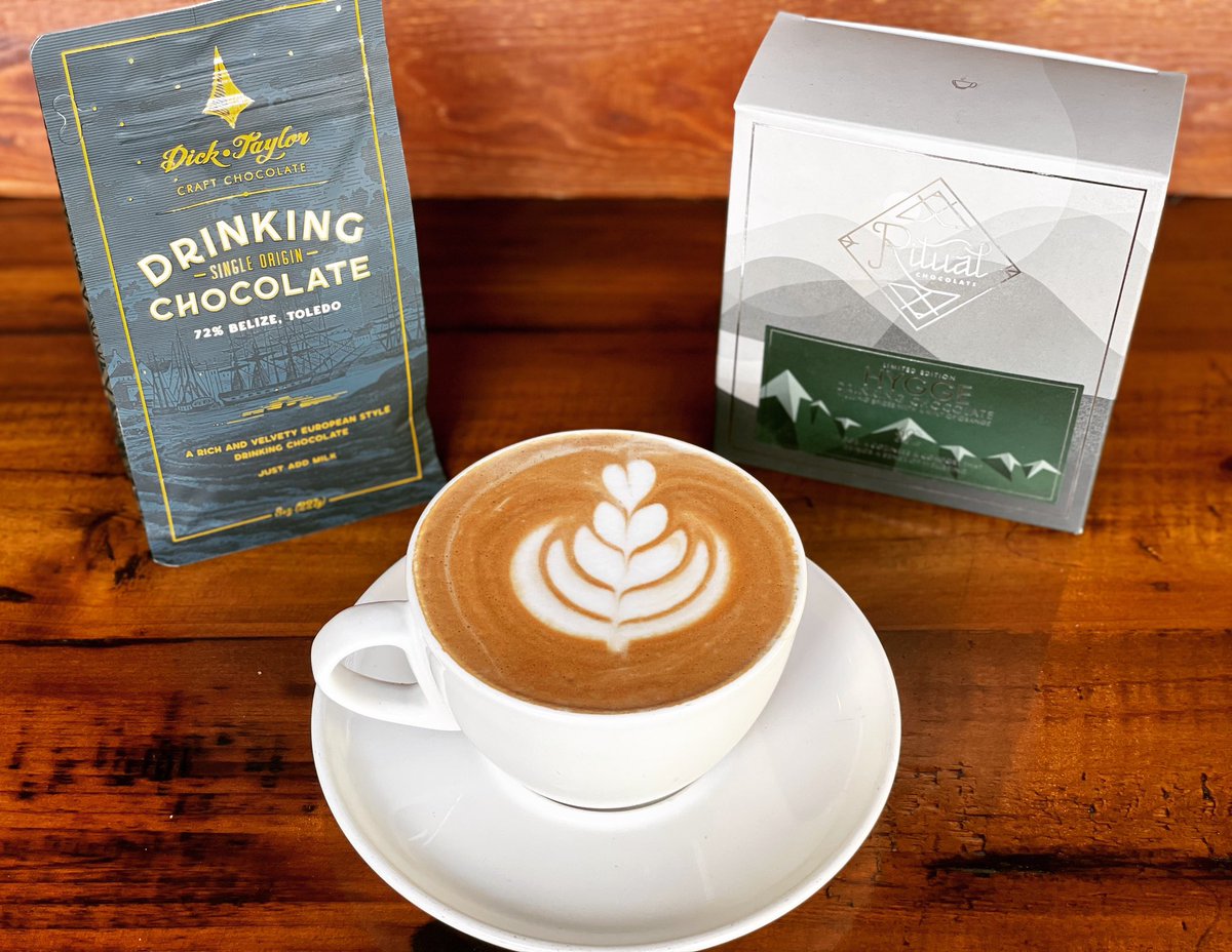 BarefootCoffee's tweet photo. Elevate your at-home mochas &amp; hot chocolates w/single origin craft drinking chocolate from Dick Taylor and Ritual Chocolate. available at our cafes and https://t.co/9tb3Ly48XP

#craftchocolate #latteart #sandiegofoodie #sandiegocoffee #bayareafoodie https://t.co/0nLJm9pFpE