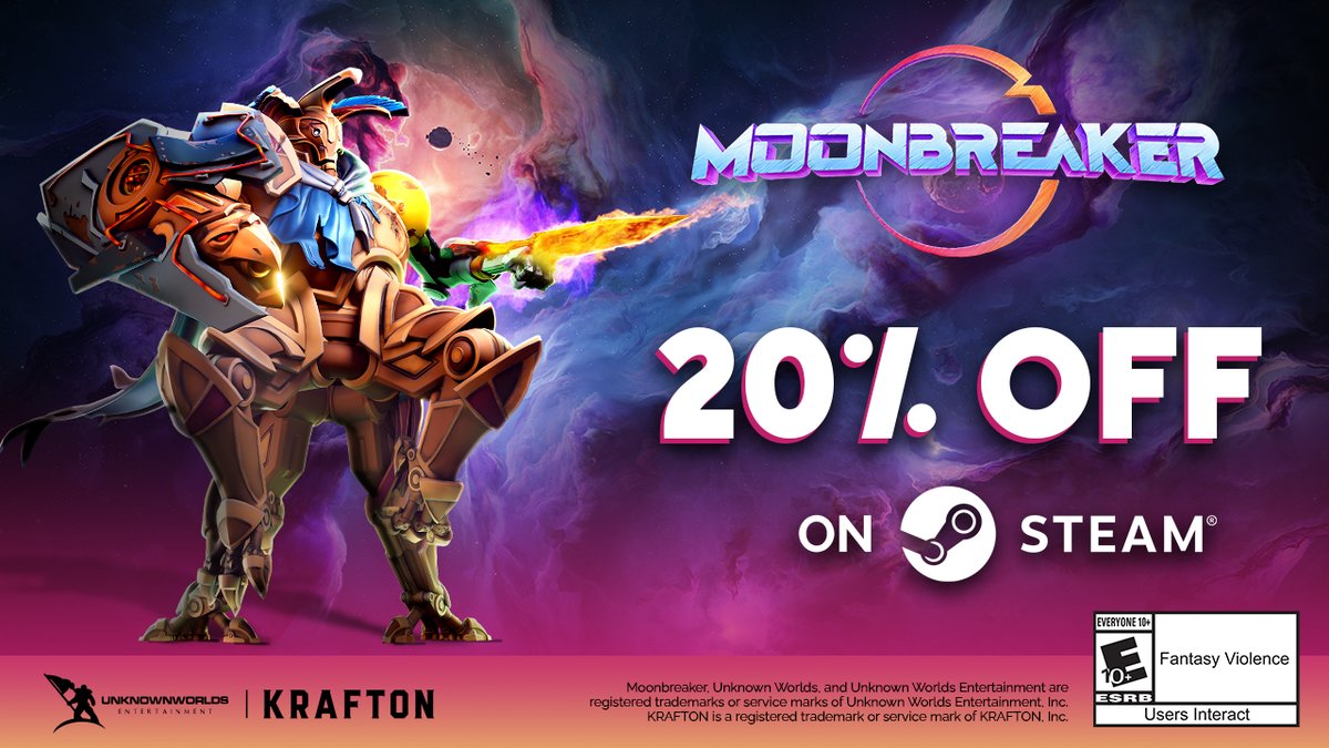 Moonbreaker's tweet photo. Looking to treat yourself or a friend this holiday season? 🎁 

#Moonbreaker is currently 20% off as part of the Steam Winter Sale! ➡️ https://t.co/hykLz82K1r https://t.co/JQDYbX0nOn