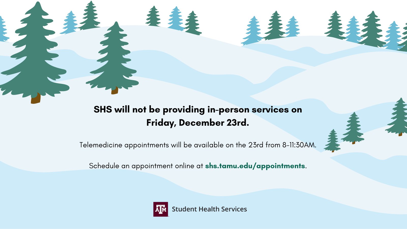 Texas a m student health services on twitter howdy shs will not be
