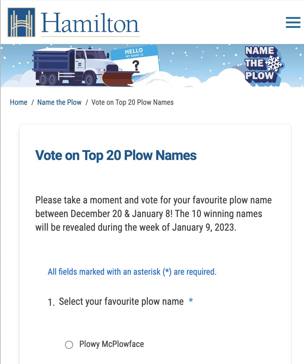 KBremes's tweet image. I might have been inspired by DR3's Austin GP horse to submit Plowy McPlowface @cityofhamilton 🤣🤣 #letsgo #f1snowplow