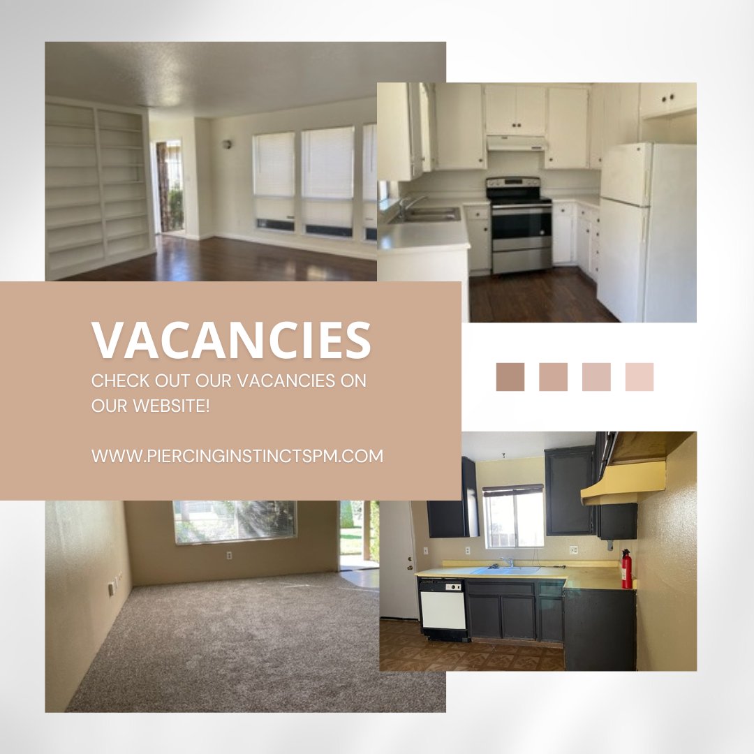 Piproperties1's tweet photo. Check out our website for all of our vacancies that are available now! 

#propertymanagement #uncustomary #upgrades #familyowned #modesto #realestate #piercinginstinctsfamily https://t.co/QWtjmGn5Yq