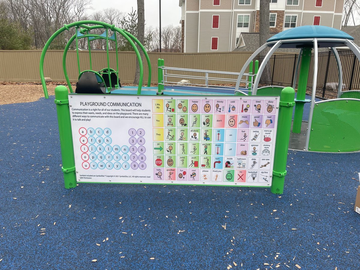 LOOK What Our Students Get To Look Forward To~
Our new playground communication board is here!  This augmentative alternative communication board provides another modality of expression for our communicators here at CREST while playing outside!