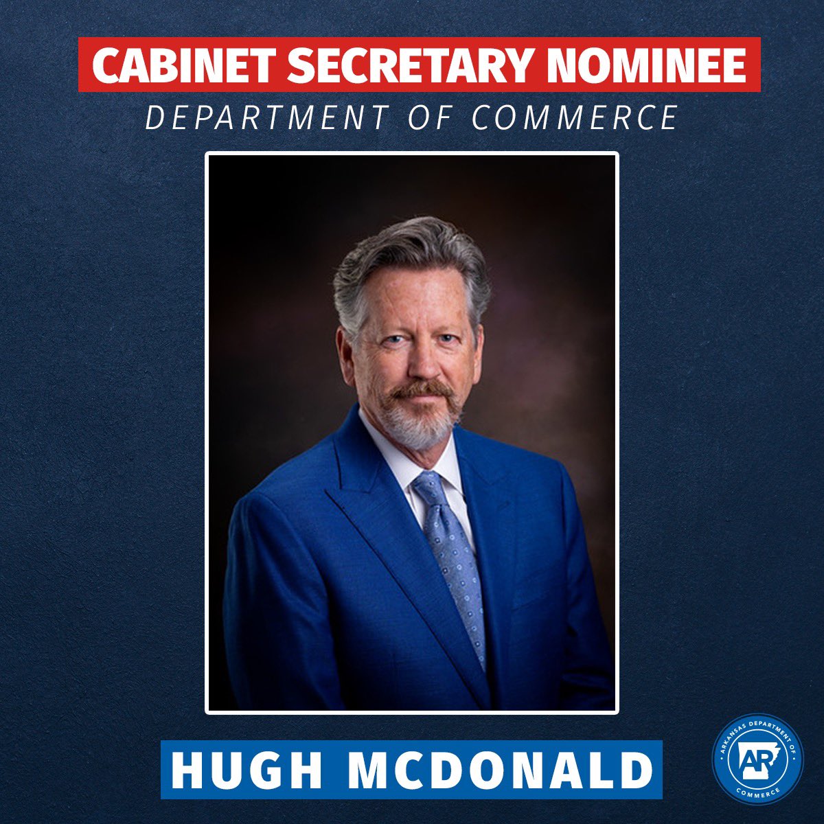 As governor, I’m ready to make Arkansas the best place in the nation to start and grow a business – and I’m proud to announce that former Entergy Arkansas CEO Hugh McDonald will help me accomplish it as Secretary of <a href="/AR_Commerce/">Arkansas Department of Commerce</a>. #arpx