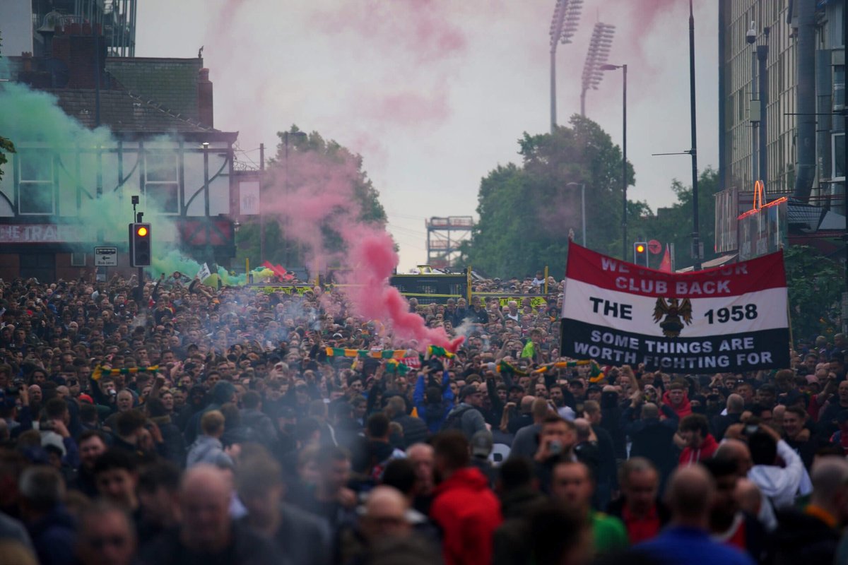 The__1958's tweet photo. PROTEST ANNOUNCEMENT FOR FOREST

We move at 7pm. 

Details below.

Our job is not done! 

We give the Glazers the send off they deserve! 

Share, retweet. 

Some things are worth fighting for…🇾🇪

#GlazersOut https://t.co/PPmzJUcdoH