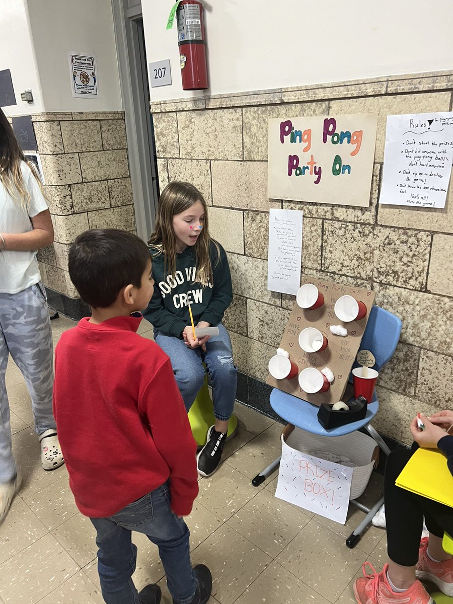 ProspectHill17's tweet photo. The 5th graders @ProspectHill17 created Carnival Games for their K buddies to demonstrate what they have been learning in Math…and to have some fun before break @PelhamSchoolsNY https://t.co/MrfWJLzp3z