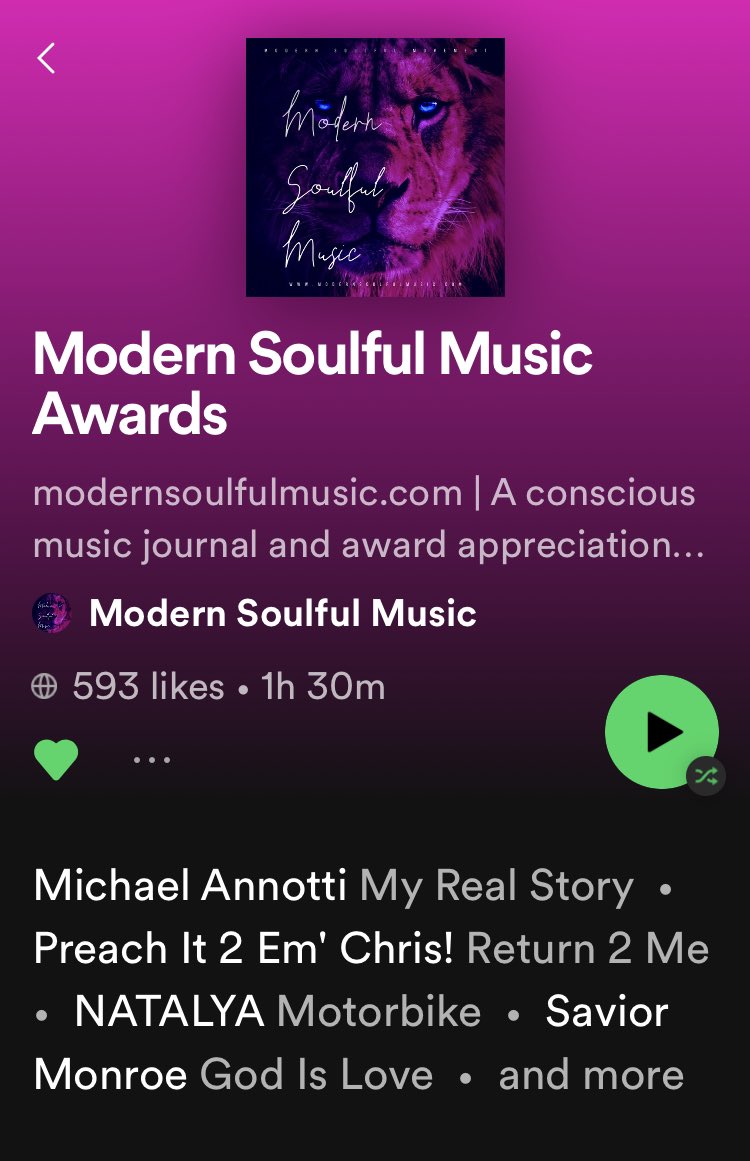 michaelannotti's tweet photo. Honored to be alongside many soulful artists @SoulfulAwards #playlist #ModernSoulfulMusic @Spotify have a listen today #MyRealStory thank you to my musicians #SquidlyCole 🥁 #ChristopherMeredith 🎼 #MilesJSchon 🎵 https://t.co/7Hfe8gGPZj