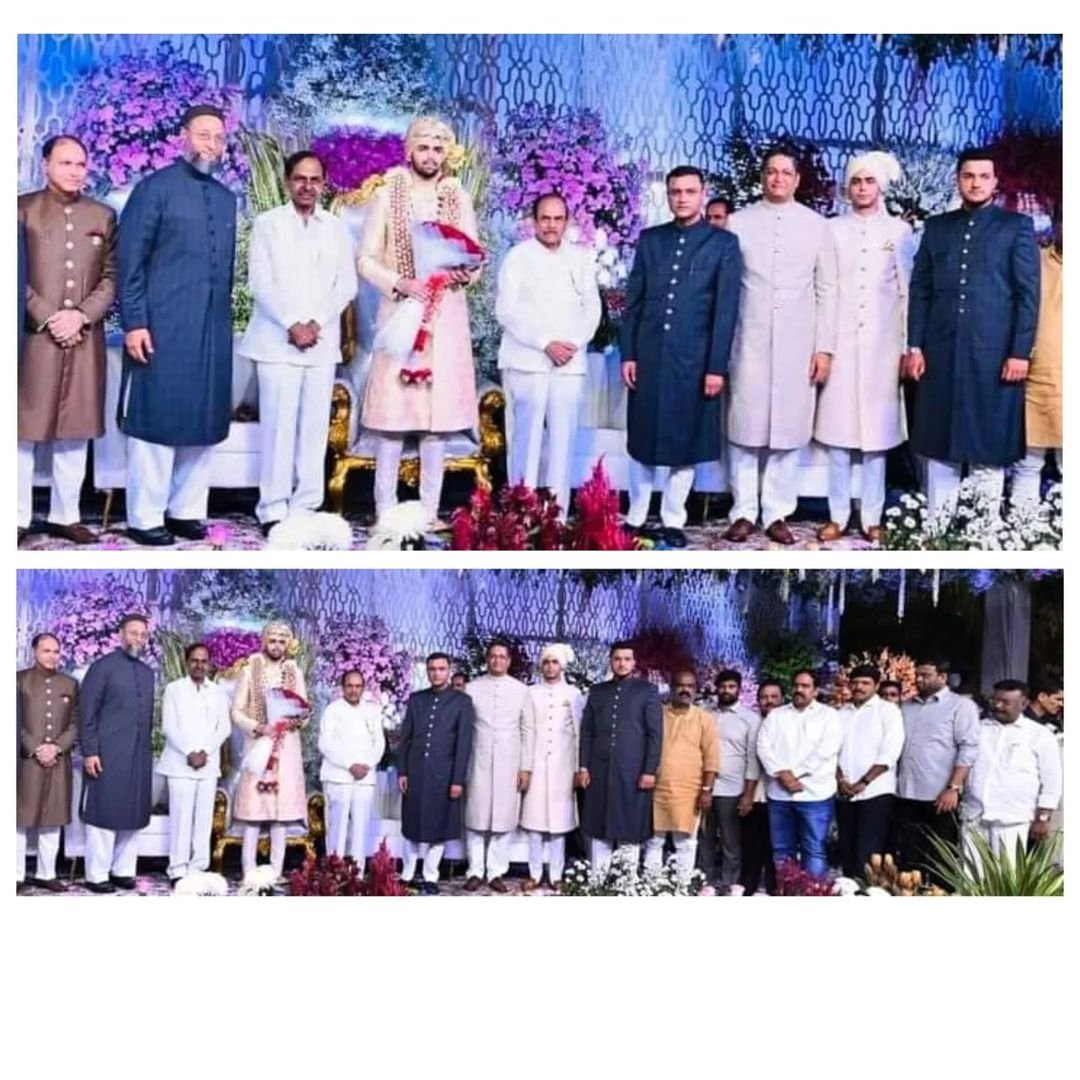 AshfaqDarood's tweet photo. #Chief Minister  Sri K Chandrashekhar Rao attended the wedding of AIMIM President and Lok Sabha member Asaduddin Owaisi's daughter in Hyderabad on Thursday. CM KCR  blessed the couple.... https://t.co/fHZ5fMoPmj