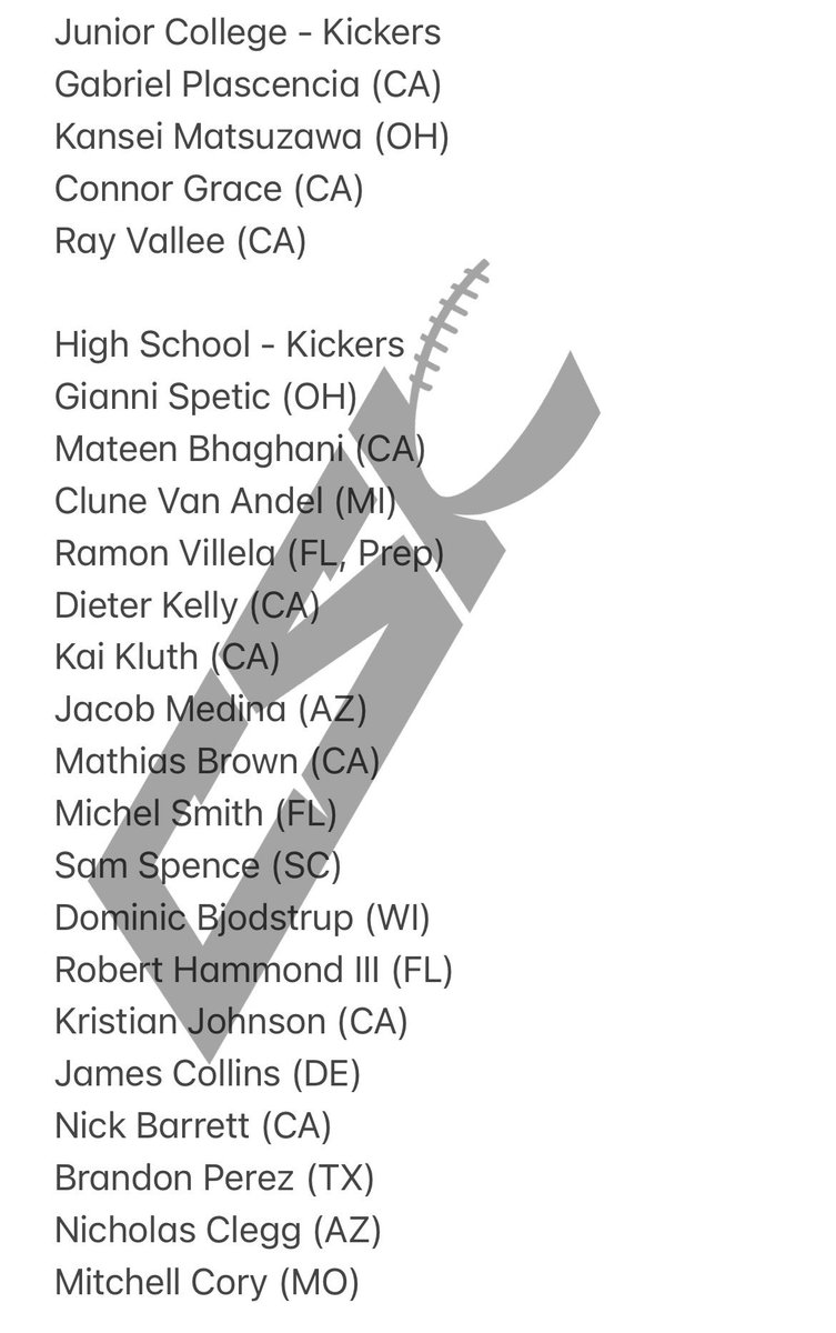 Chris_Sailer's tweet photo. College Coaches… Looking to add a 2023 JC or HS Kicker? Chris Sailer Kicking 100% stands behind the following 5⭐️ Kickers. Each of these athletes will add tremendous talent and competition to your football team. Can’t wait. OFFER NOW! Plus a MANY MORE on https://t.co/9bV0fS9yuL https://t.co/uD6YCJcqJZ