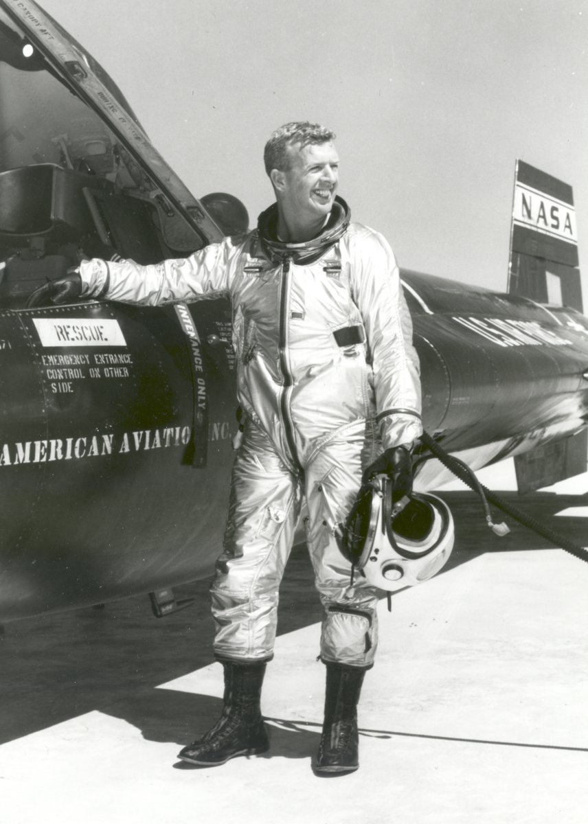 #OTD (Jan 17) 1963 - Joe Walker flew the X-15 to a height of 82,600 m (271,000 feet) and, having flown higher than 50 miles, he qualified for astronaut wings.