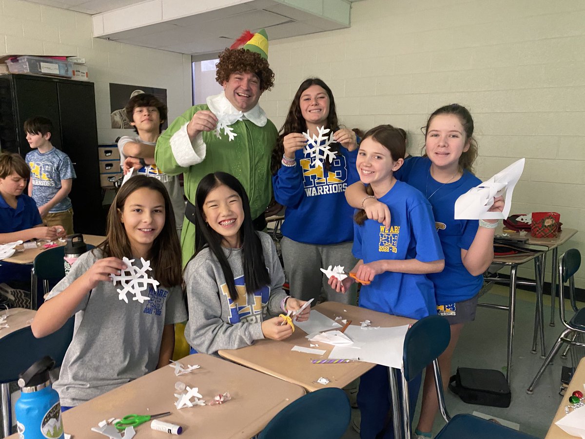 No one can teach how to make paper snow flakes better than Buddy.