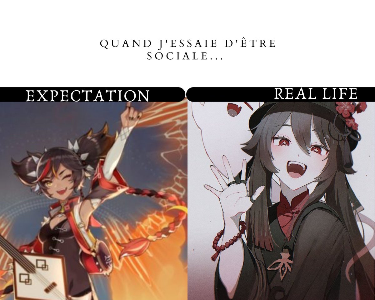 Ravenjoycoffee's tweet image. 🥹😂et vous ? #timide #introverti #genshinmemes