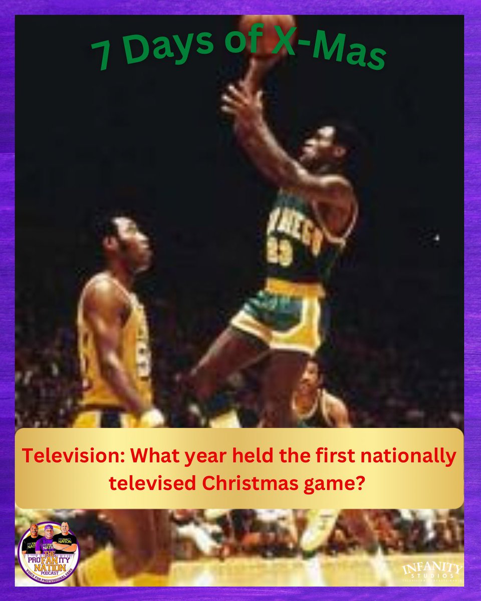 Here’s a history lesson 🤓

San Diego Rockets vs Los Angeles Lakers, the first nationally televised Christmas game on ABC… name the year ⬇️

1️⃣1963
2️⃣1965
3️⃣1967
4️⃣1969
