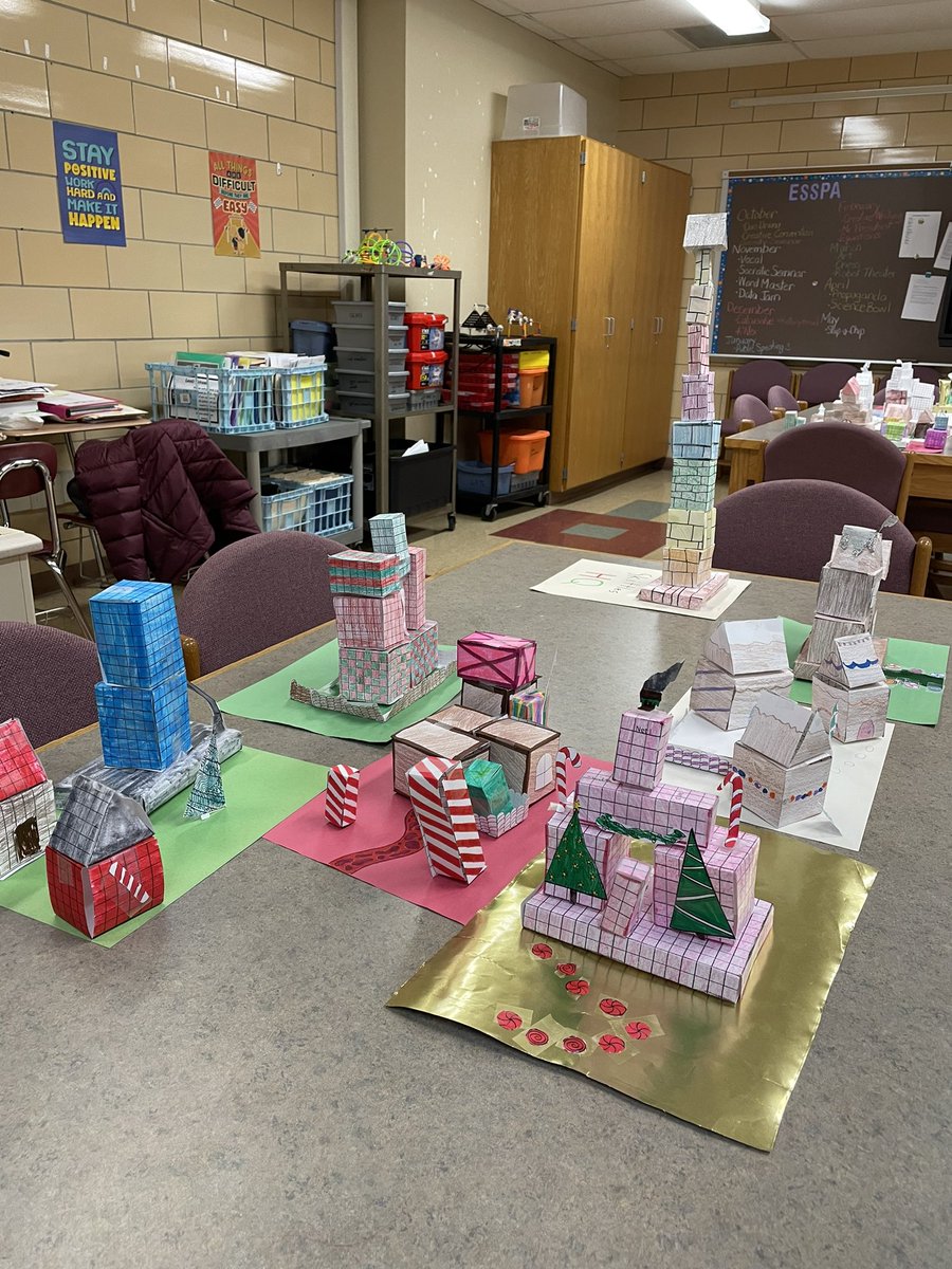 TBarkerPBSD's tweet photo. Fun week sharing my classroom with @TaorminaGATE for a Gingerbread House Volume Challenge! #plumlearns #plumproud https://t.co/Ap3YfwbT6P