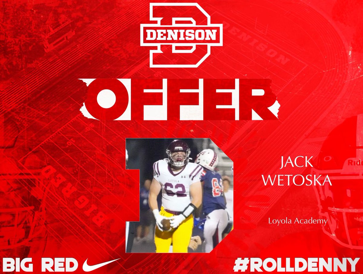 JWetoska's tweet photo. I am excited to receive an offer from Denison football! @coachhatem https://t.co/L801Kk1knk