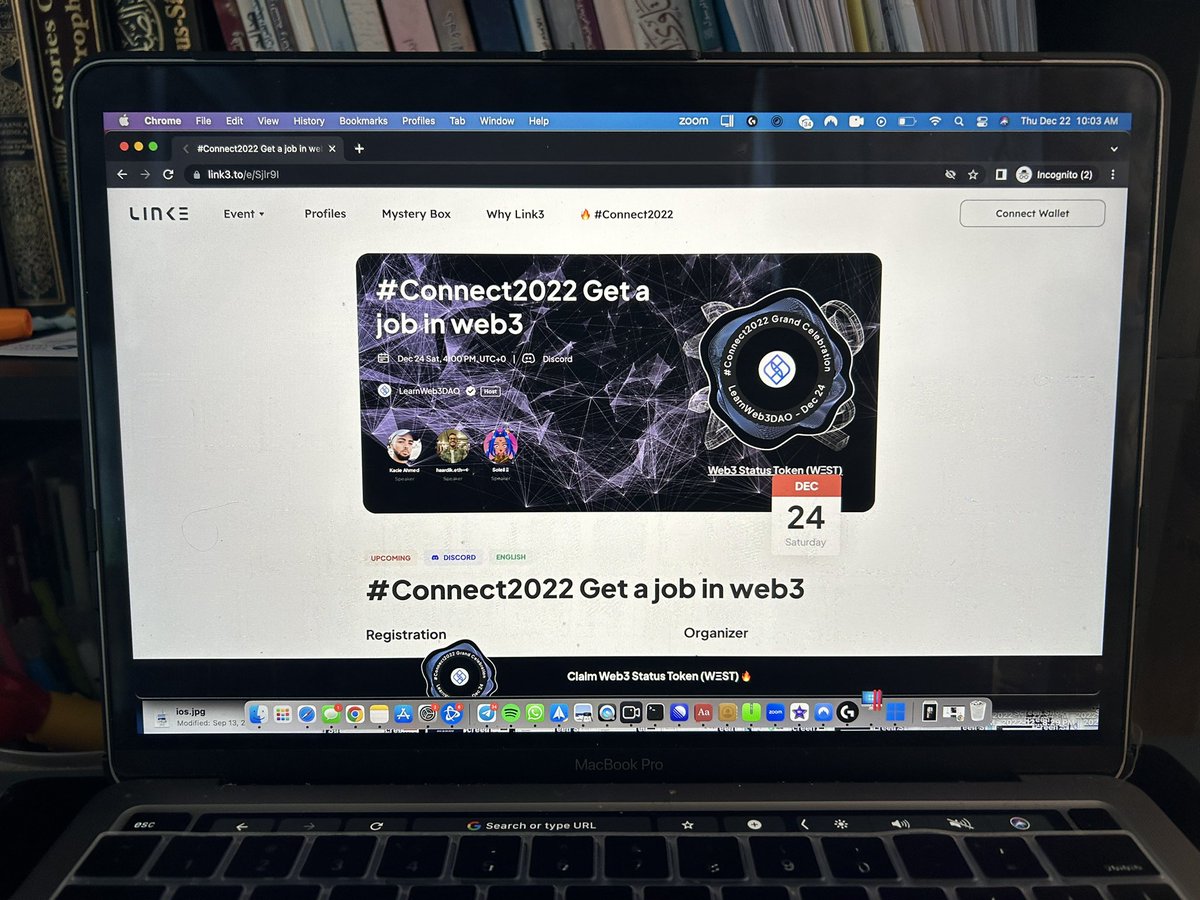 It’s time! 🚀 

Our #Connect22 anniversary event is in 2 days! 

We’ll be giving away cash, link3 whitelist spots, and job advice! 💰 

It’ll be on Saturday at 11 am EST ⏰ 

Join and claim W3ST tokens 👇
link3.to/e/Sjlr9I