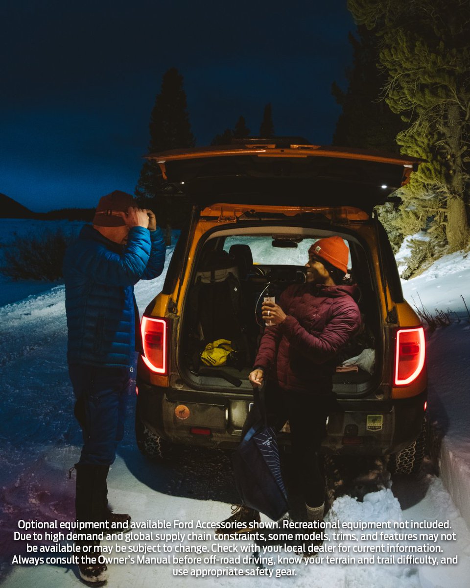 Ford's tweet photo. The longest, darkest night of the year is behind us. So head to your dealer for a new 2023 Bronco Sport® SUV, and light up the new year 🐴💡 https://t.co/7Z5Dfaf2DR