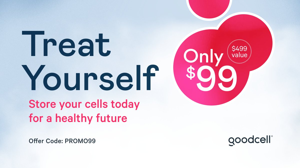 Treat yourself to our limited time offer now to protect your health for decades to come. Get started with cell storage through GoodCell today at hubs.li/Q01wm8TX0

#GoodCell #StemCells #Biobanking #PreventiveHealth #Promotion