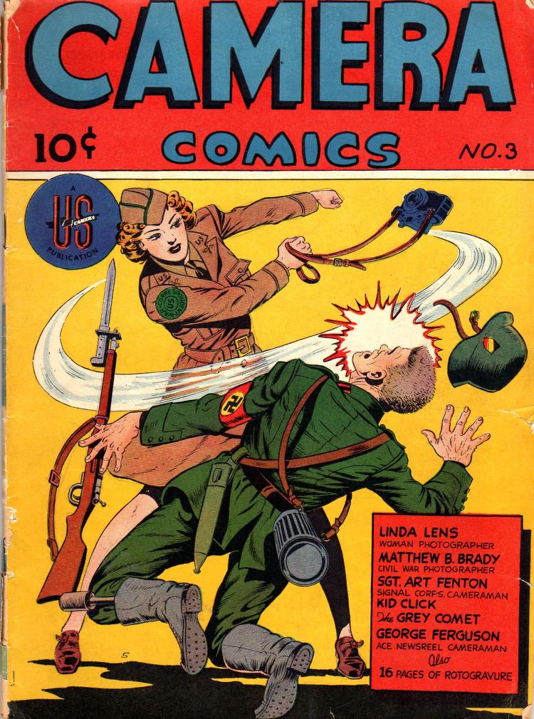 Camera Comics 1944-1946
さすがカメラがでかい。
そしていろんな意味で武器になる。
時代的にドイツや日本がわるもん。 